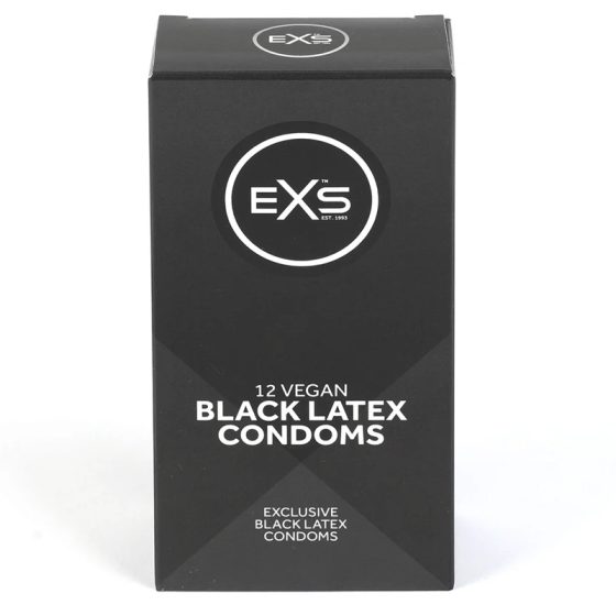 EXS Black Latex karcsusított, fekete óvszer (12 db)