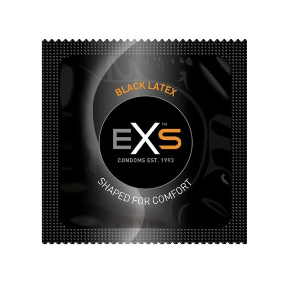 EXS Black Latex karcsusított, fekete óvszer (12 db)