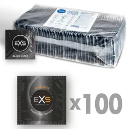 EXS Black Latex karcsusított, fekete óvszer (100 db)