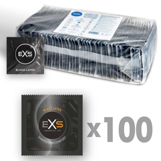 EXS Black Latex karcsusított, fekete óvszer (100 db)