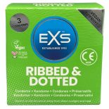   EXS Ribbed & Dotted redőzött, rücskös felületű óvszer (3 db)