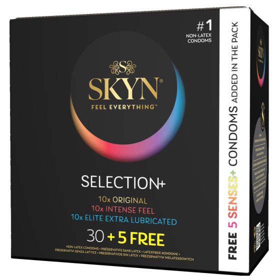 Skyn Selection+ 30+5 darab latexmentes óvszer, változatos tulajdonságokkal