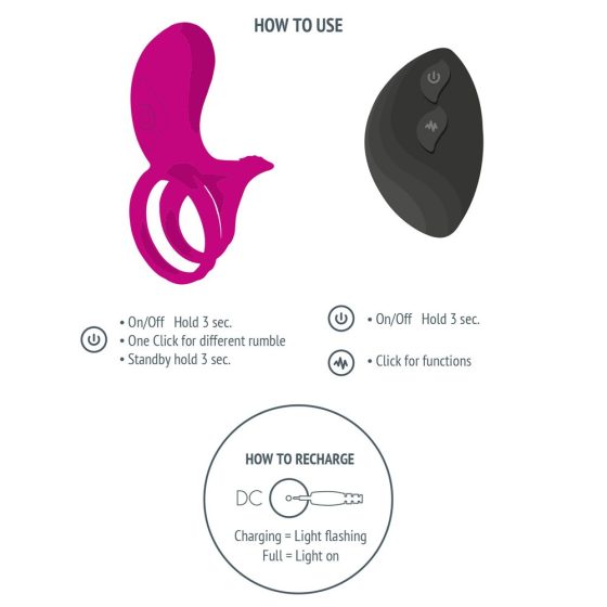 Xocoon Couples Stimulator vibrációs pénisz és heregyűrű, távirányítóval