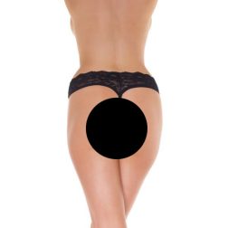 Amorable csipkés, alul nyitott női alsó (fekete)