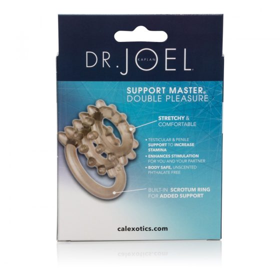 Calexotics Dr. Joel Support Master kéttagú, ágacskás péniszgyűrű és herepánt 