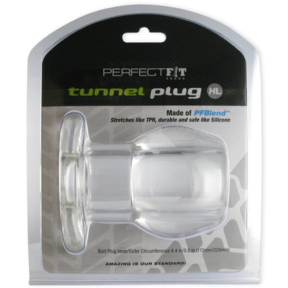 Perfect Fit Tunnel Plug áttetsző anál dildó (extra nagy)