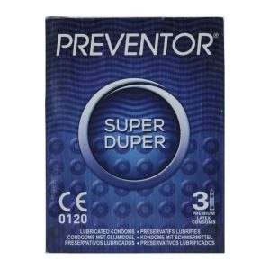 Preventor Super Duper redőzött, rücskös felületű óvszer (3 db) (Közeli lejárati idő)