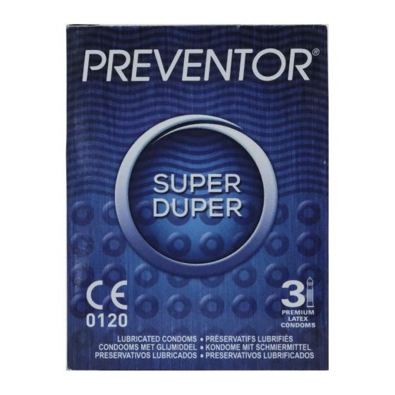 Preventor Super Duper redőzött, rücskös felületű óvszer (3 db) (Közeli lejárati idő) Preventor Super Duper redőzött, rücskös felületű óvszer (3 db) (Közeli lejárati idő)