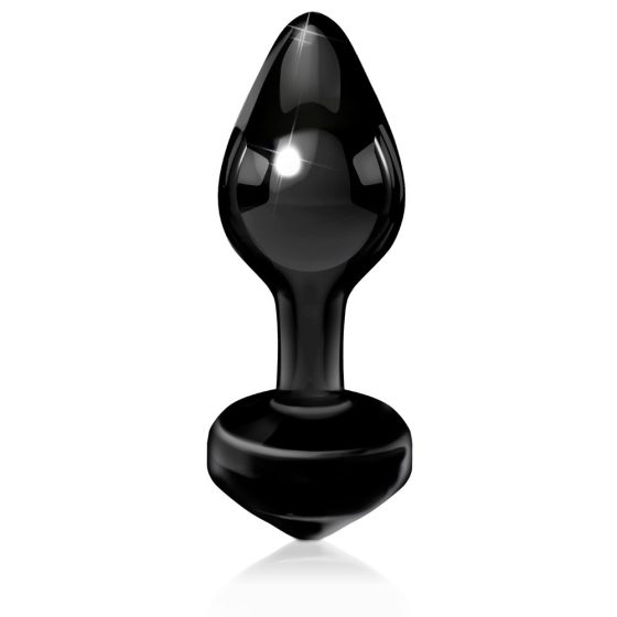 Icicles kisméretű anál dildó üvegből, csúcsos talprésszel (fekete)