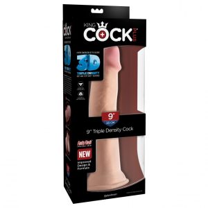 King Cock Plus Triple Density 9" tapadótalpas dildó (23 cm)