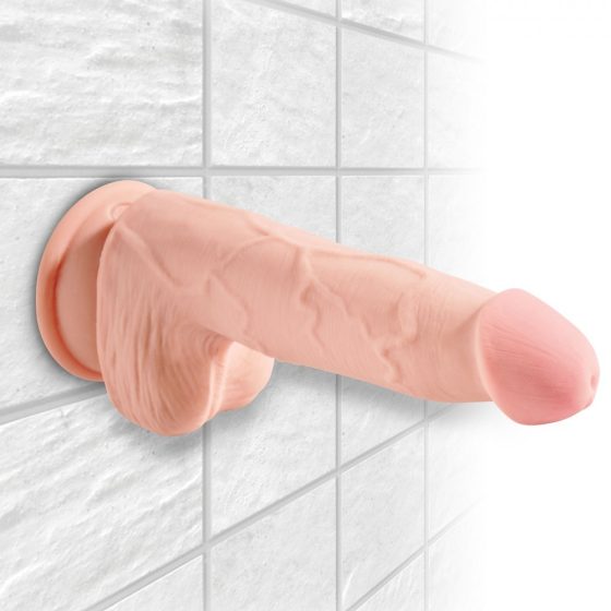 King Cock Plus Triple Density 7,5" tapadótalpas dildó herékkel (19 cm)