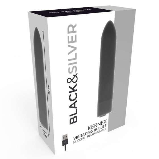 Black & Silver Kernex akkumulátoros töltényvibrátor (fekete)