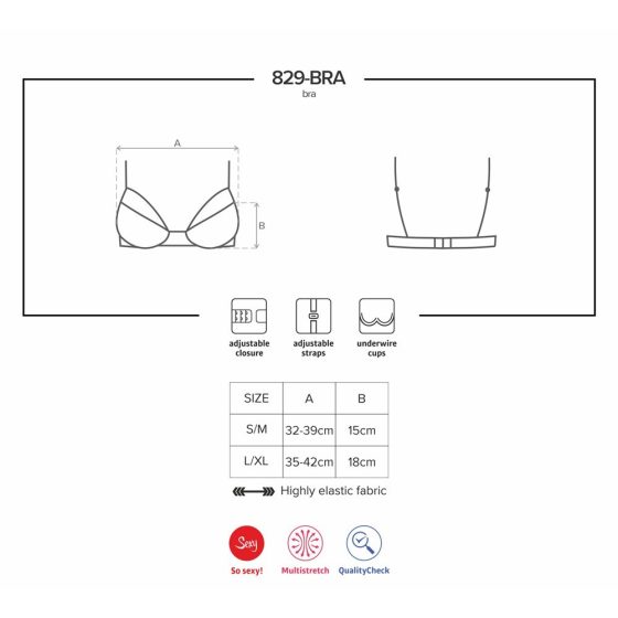Obsessive 829-BRA-3 melltartó (piros)