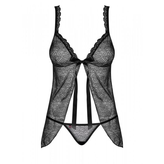 Obsessive 877-BAB-1 babydoll és alsó (fekete)