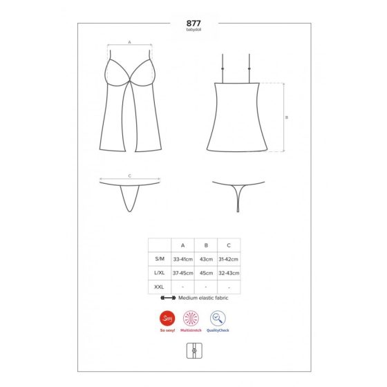 Obsessive 877-BAB-1 babydoll és alsó (fekete)