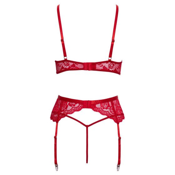 Cottelli 3 részes csipkés karácsonyi melltartó szett (piros)