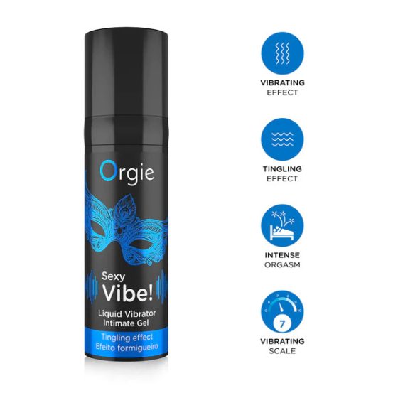 Orgie Sexy Vibe Liquid Vibrator - csikló stimuláló gél hölgyeknek, extra bizsergetéssel (15 ml)