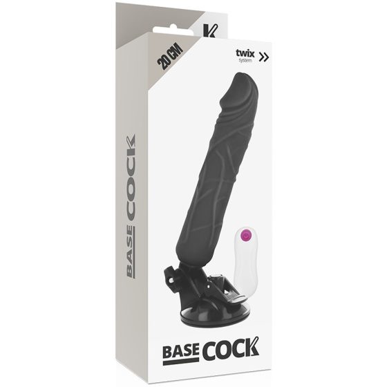 Basecock tapadótalpas vibrátor, vezetékes távirányítóval (fekete bőrszín - 20 cm) Basecock tapadótalpas vibrátor, vezetékes távirányítóval (fekete bőrszín - 20 cm)