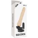 Basecock tapadótalpas vibrátor, vezetékes távirányítóval (fekete - 19,5 cm)