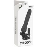   Basecock tapadótalpas vibrátor, vezetékes távirányítóval (fekete - 19,5 cm)