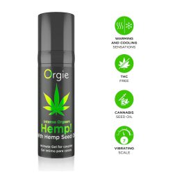   Orgie Intense Orgasm Hemp! stimuláló gél hölgyeknek, kendermag olajjal (15 ml)