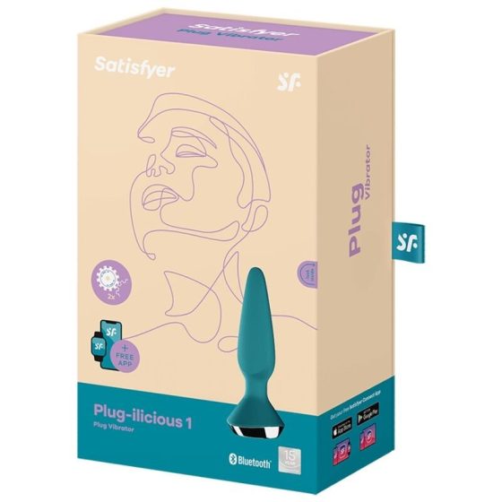 Satisfyer Plug-ilicious 1. anál vibrátor (zöld) (APP-os).