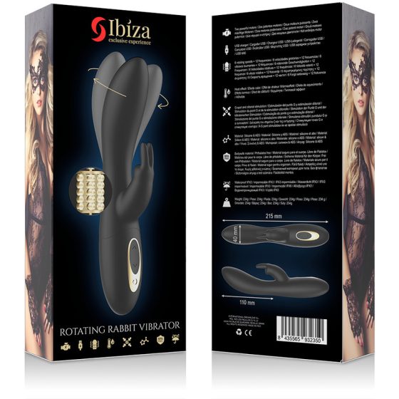 Ibiza Rotating Rabbit klitoriszágas vibrátor, rotáló fejrésszel, forgó gyöngysorra (kúpos)