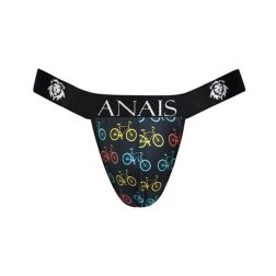   Anais Benito hátul nyitott férfi tanga, kerékpáros mintával