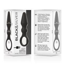 Black & Silver Ozzy akkumulátoros análvibrátor