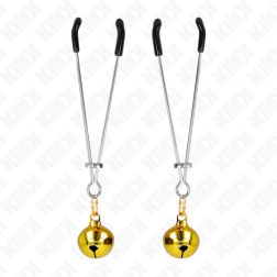   Kink pálcás bimbócsíptető, arany színű csengettyűkkel