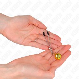   Kink pálcás bimbócsíptető, arany színű csengettyűkkel