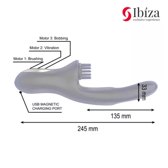 Ibiza – G-pont vibrátor szilikonsörtés klitoriszággal