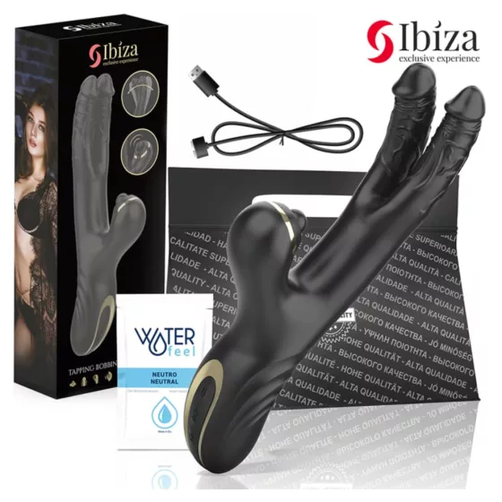 Ibiza – Two Dragons vibrátor két stimuláló ággal és klisztoriszgolyóval
