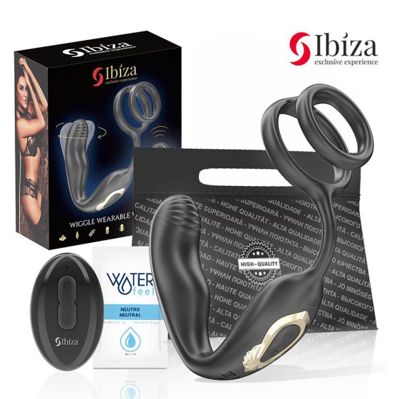 Ibiza forgófejes prosztatavibrátor, here és péniszgyűrűvel, távirányítóval