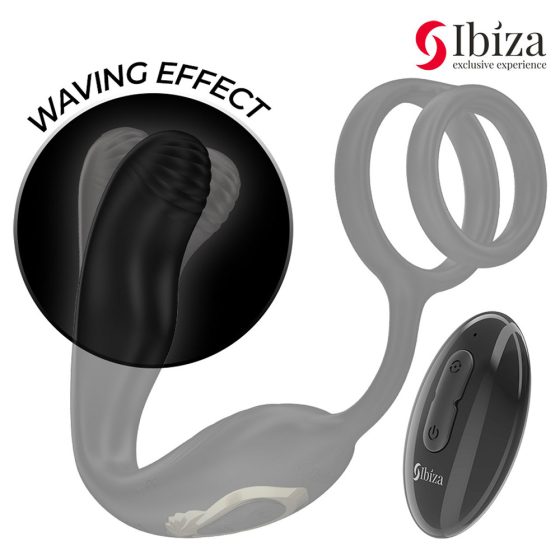 Ibiza forgófejes prosztatavibrátor, here és péniszgyűrűvel, távirányítóval
