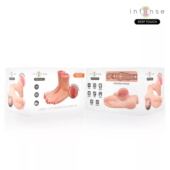 Intense – realisztikus lábfej maszturbátor punci nyílással (1 pár) (világos bőrszín) 
