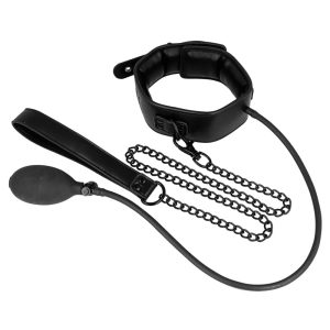 Fetish – felfújható nyakörv láncpórázzal