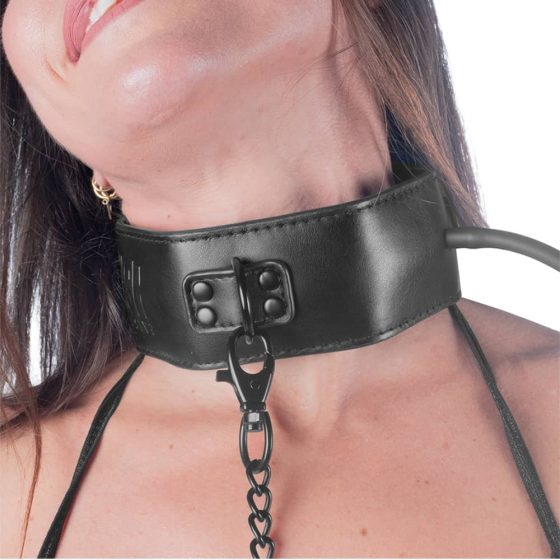 Fetish – felfújható nyakörv láncpórázzal