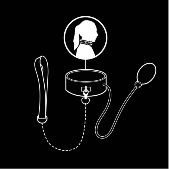 Fetish – felfújható nyakörv láncpórázzal