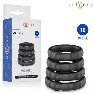 Intense – Model 10 Michiel - négyrészes pénisz- és heregyűrű készlet