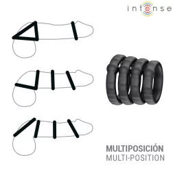   Intense – Model 10 Michiel - négyrészes pénisz- és heregyűrű készlet