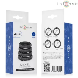   Intense – Model 10 Michiel - négyrészes pénisz- és heregyűrű készlet