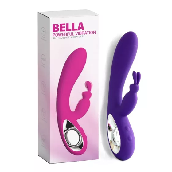 Bella – vibrátor csiklóizgató ággal, melegítő funkcióval (lila)