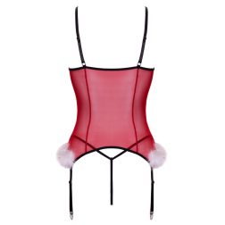   Cottelli 2 részes (fűzős jellegű felső, tanga) karácsonyi szett (piros)