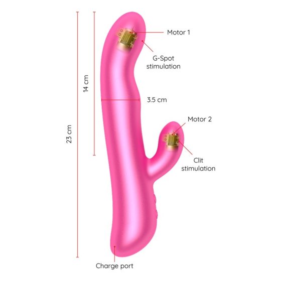 Oninder klitoriszágas vibrátor, rotációval (pink) (APP-os)