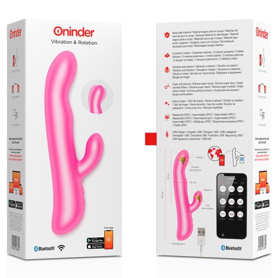 Oninder klitoriszágas vibrátor, rotációval (pink) (APP-os)