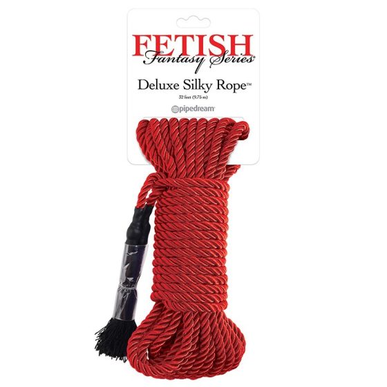Deluxe Silky Rope bondage kötél 9,75 méter (piros)