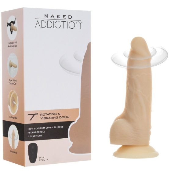 Naked Addiction vibrátor, rotációval, távirányítóval