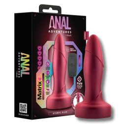   Anal Adventures Matrix – Atomic Plug anál vibrátor, forgó fejrésszel és szárán forgó gyöngysorral