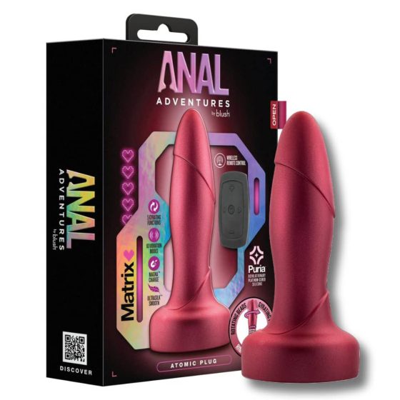 Anal Adventures Matrix – Atomic Plug anál vibrátor, forgó fejrésszel és szárán forgó gyöngysorral